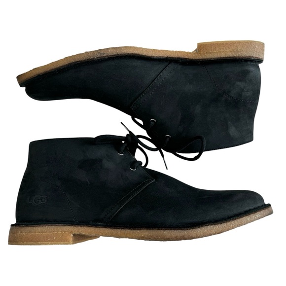 Ugg Groveland Black Leather Lace-Up Chukka Boots Men's Size 11.5 - Picture 6 of 16